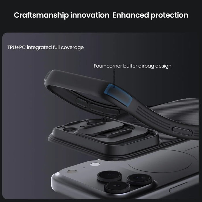 NILLKIN Camshield Pro Series for iPhone 18 Pro / 17 Pro Case PC + TPU Slide Camera Lid Phone Cover - Black - 7