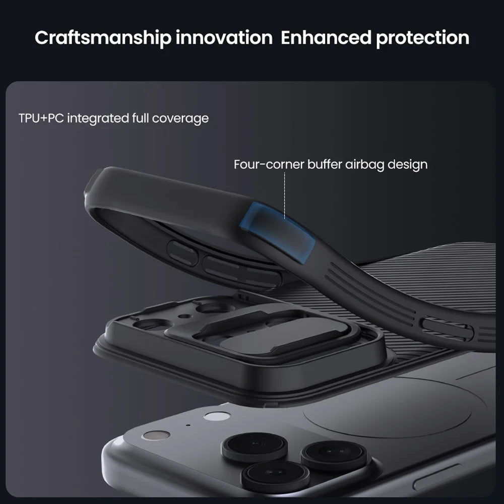 NILLKIN Camshield Pro Series for iPhone 18 Pro Max / 17 Pro Max Case PC + TPU Slide Camera Lid Phone Cover - Black - 7