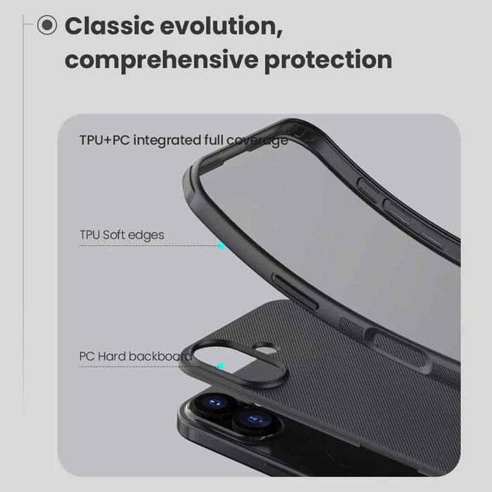 NILLKIN Frosted Shield Pro For iPhone 17 Case Matte PC + TPU Phone Cover - Black - 6