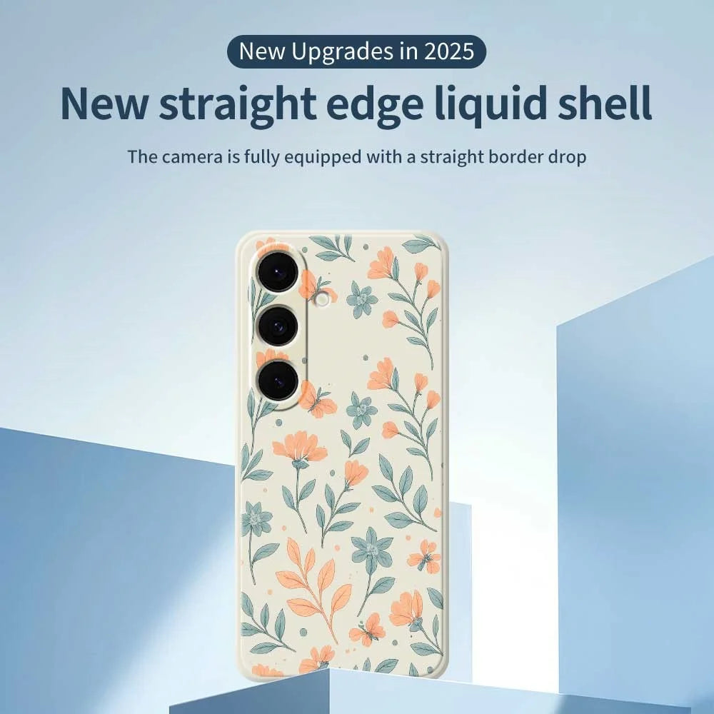 For Samsung Galaxy S24 FE Case Yellow Flowers Pattern Printing Straight Edge TPU Phone Back Cover - Beige - 3