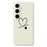 For Samsung Galaxy S24 FE Case Black Love Pattern Printing Straight Edge TPU Phone Back Cover - Beige - 1