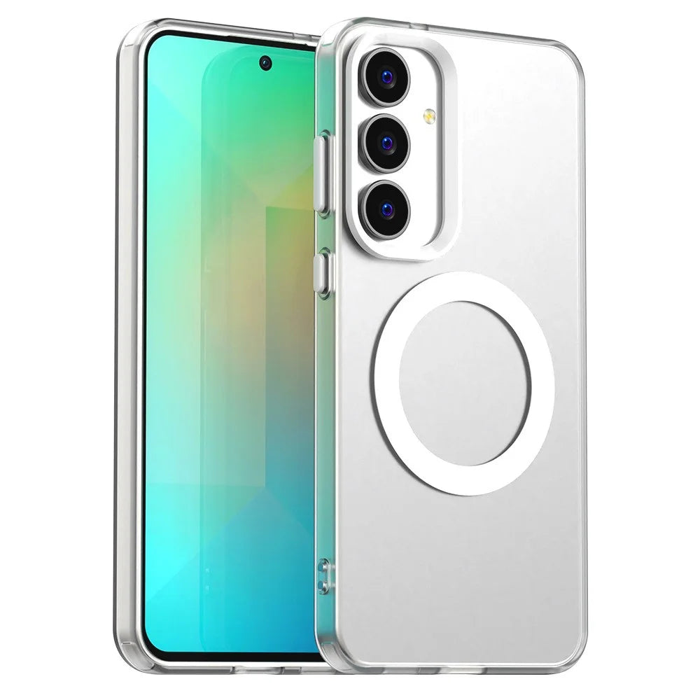 For Samsung Galaxy S25 FE Magnetic Case Anti Drop Hybrid Phone Back Cover - White - 1