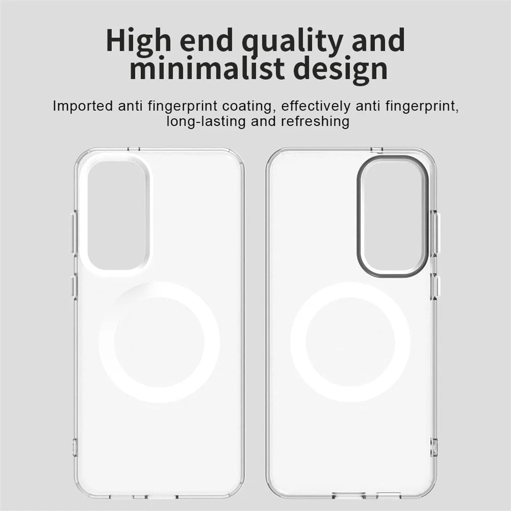 For Samsung Galaxy S25 FE Magnetic Case Anti Drop Hybrid Phone Back Cover - White - 3