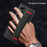 For Samsung Galaxy Z Fold7 5G Case Litchi Texture PU+PC Wristband Phone Cover with Screen  /  Lens Film - Black  /  Red - 7