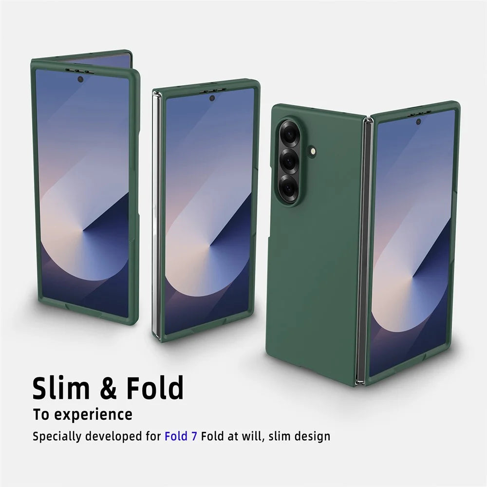 For Samsung Galaxy Z Fold7 5G Case Skin-Feel Anti Shock Hard PC Protective Phone Cover - Baby Blue - 3