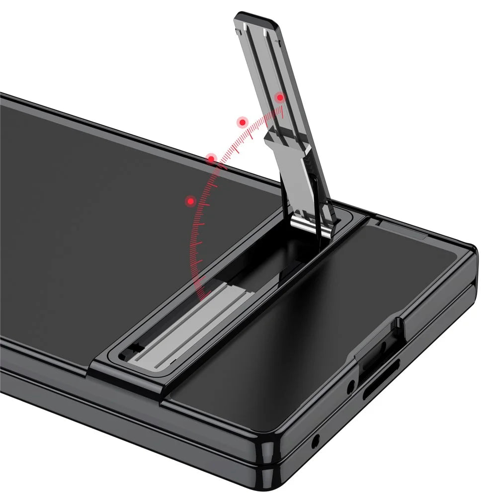 GKK For Samsung Galaxy Z Fold7 5G Case Magnetic Hinge Protection PC Tempered Glass Kickstand Phone Cover - Silver - 6