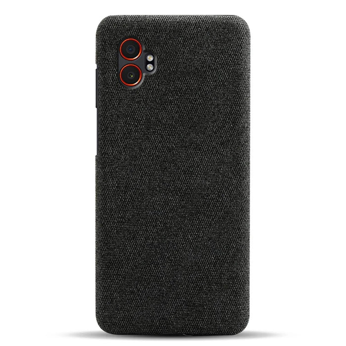 For Samsung Galaxy XCover7 Pro Phone Case Cloth Texture Anti-Scratch Protective PC Back Cover - Black - 3