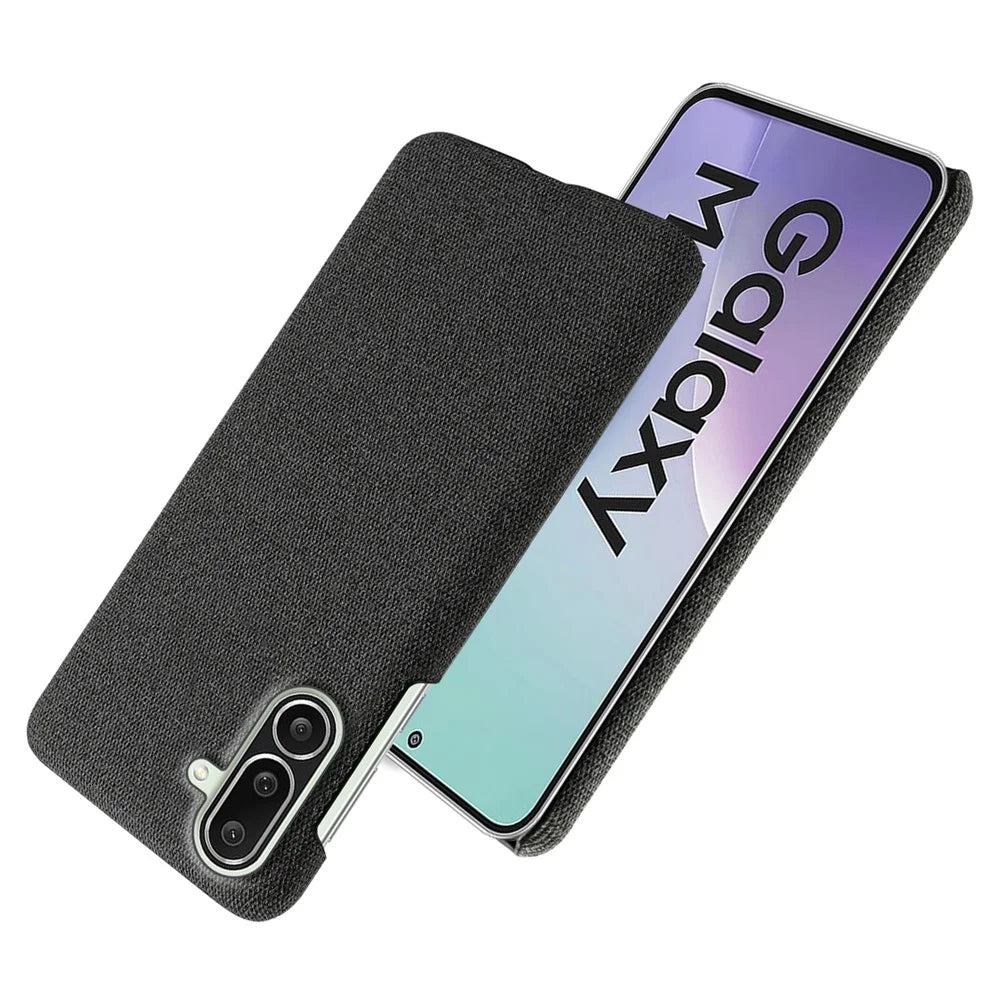 For Samsung Galaxy M56 5G Phone Case Cloth Texture Anti-Scratch Protective PC Back Cover - Black - 2