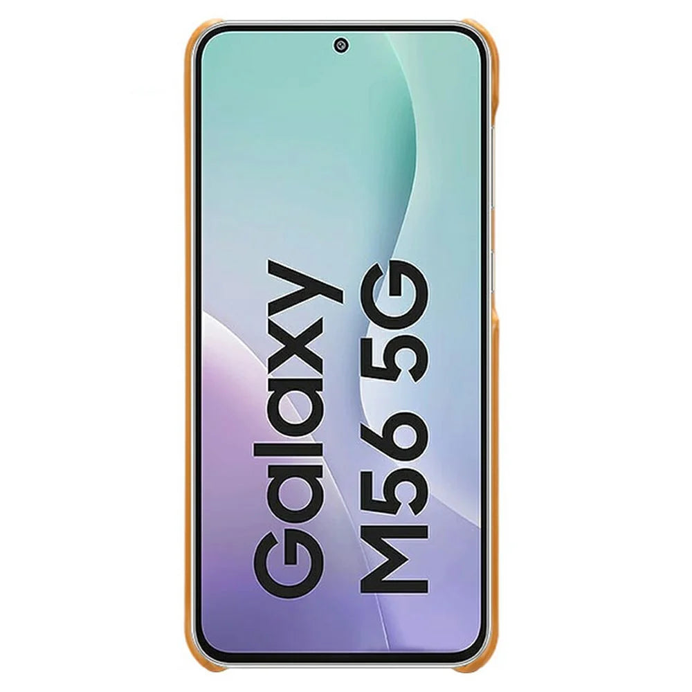 For Samsung Galaxy M56 5G Case Dual Card Slots PU Leather + Hard PC Phone Cover - Orange - 4