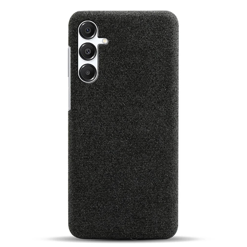 For Samsung Galaxy A18 5G / A18 4G / A17 5G / A17 4G Phone Case Cloth Texture Anti-Scratch Protective PC Back Cover - Black - 3