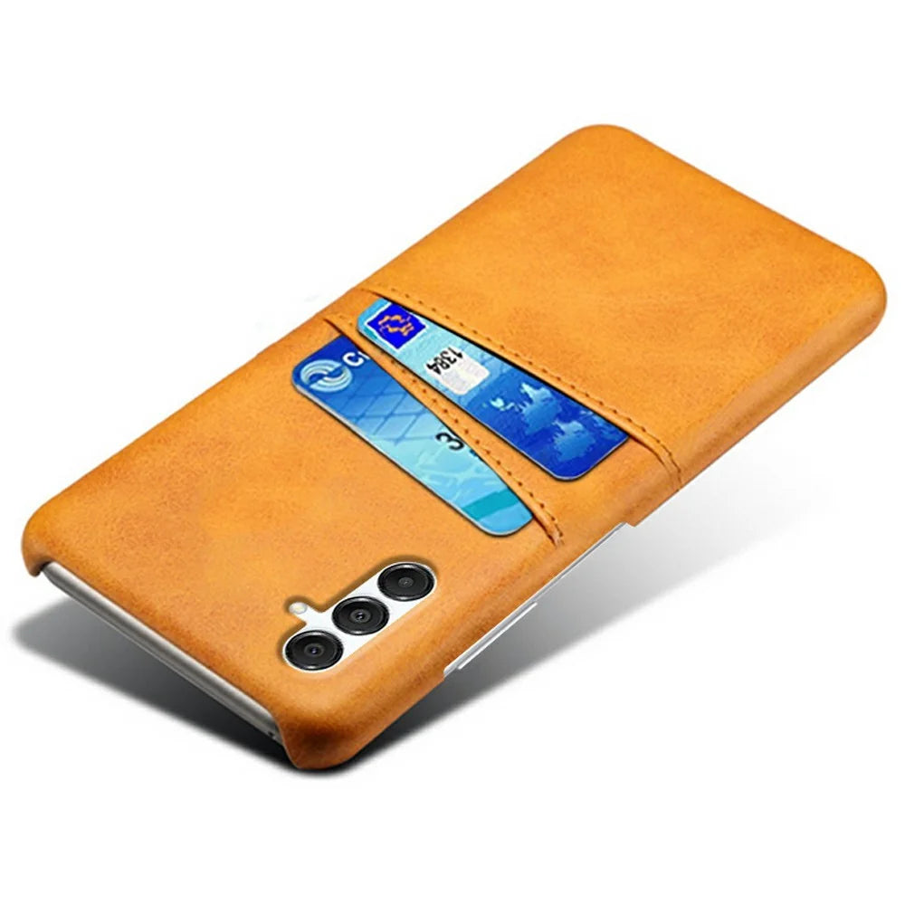 For Samsung Galaxy A18 5G / A18 4G / A17 5G / A17 4G Case Dual Card Slots PU Leather + Hard PC Phone Cover - Orange - 3