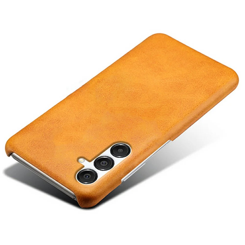 For Samsung Galaxy A18 5G / A18 4G / A17 5G / A17 4G Case Calf Texture PU Leather Hard PC Protective Phone Cover - Orange - 3