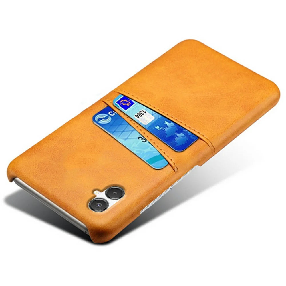 For Samsung Galaxy A07 4G Case Dual Card Slots PU Leather + Hard PC Phone Cover - Orange - 3