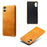 For Samsung Galaxy A07 4G Case Calf Texture PU Leather Hard PC Protective Phone Cover - Orange - 2