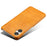 For Samsung Galaxy A07 4G Case Calf Texture PU Leather Hard PC Protective Phone Cover - Orange - 3