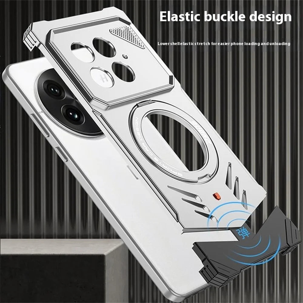 DYONG For OnePlus 13 Metal Case Frameless Hollow Heat Dissipation Phone Cover with Kickstand - Silver - 3