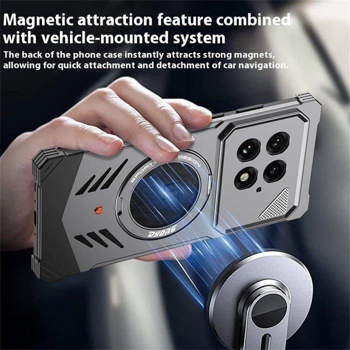 DYONG For OnePlus 13 Metal Case Frameless Hollow Heat Dissipation Phone Cover with Kickstand - Silver - 7