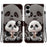 For Samsung Galaxy S25 Edge Leather Case Stand Wallet Pattern Printing Phone Cover with Wrist Strap - Milk Tea Panda - 1