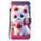 For iPhone 17 Leather Case Stand Wallet Pattern Printing Phone Cover with Wrist Strap - Rose Cat - 7