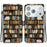 For iPhone 18 Pro Max / 17 Pro Max Leather Case Stand Wallet Pattern Printing Phone Cover with Wrist Strap - Bookshelf - 1