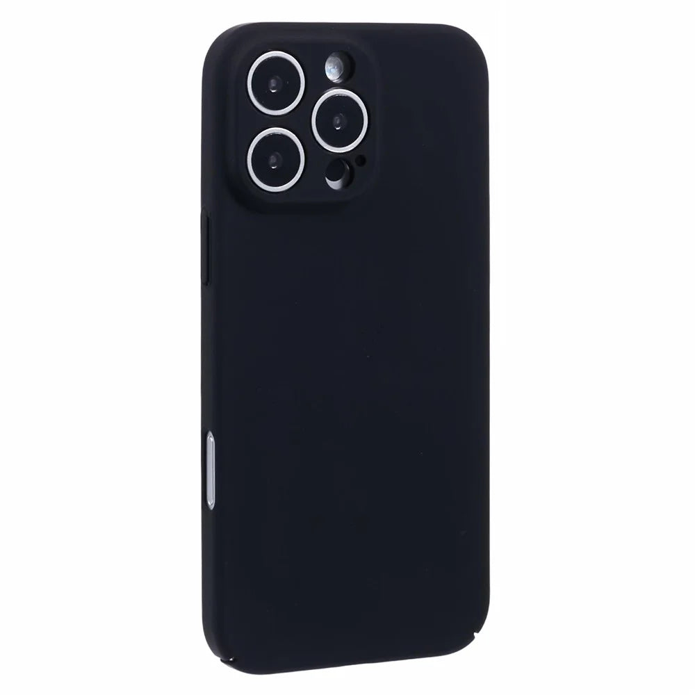 For iPhone 16 Pro Case Skin-Touch Rubberized Hard PC Phone Cover - Black - 1