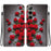 For Samsung Galaxy S25  /  S24 Leather Case Stand Wallet Pattern Printing Phone Cover with Wrist Strap - Red Rose - 1