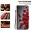 For Samsung Galaxy S25+  /  S24+ Leather Case Stand Wallet Pattern Printing Phone Cover with Wrist Strap - Red Rose - 4