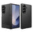 For Samsung Galaxy Z Fold7 5G Case Cube Pattern Magnetic Spring Hinge Kickstand PC Phone Cover with Screen Film - Black - 1