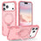 For iPhone 17 Pro Case Compatible with MagSafe Kickstand TPU + PC Shockproof Phone Back Cover - Pink - 1