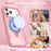 For iPhone 17 Pro Case Compatible with MagSafe Kickstand TPU + PC Shockproof Phone Back Cover - Pink - 5