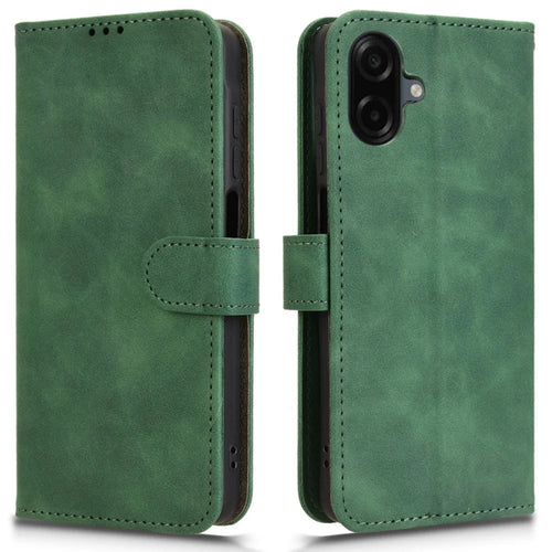 For Samsung Galaxy A08 5G / A08 4G / A07 5G / A07 4G Leather Case Skin Feel Anti Drop Wallet Flip Phone Cover - Green - 1