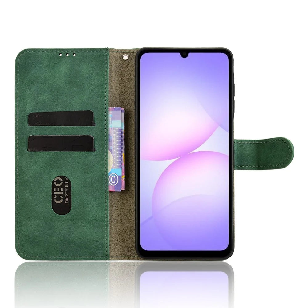For Samsung Galaxy A08 5G / A08 4G / A07 5G / A07 4G Leather Case Skin Feel Anti Drop Wallet Flip Phone Cover - Green - 3