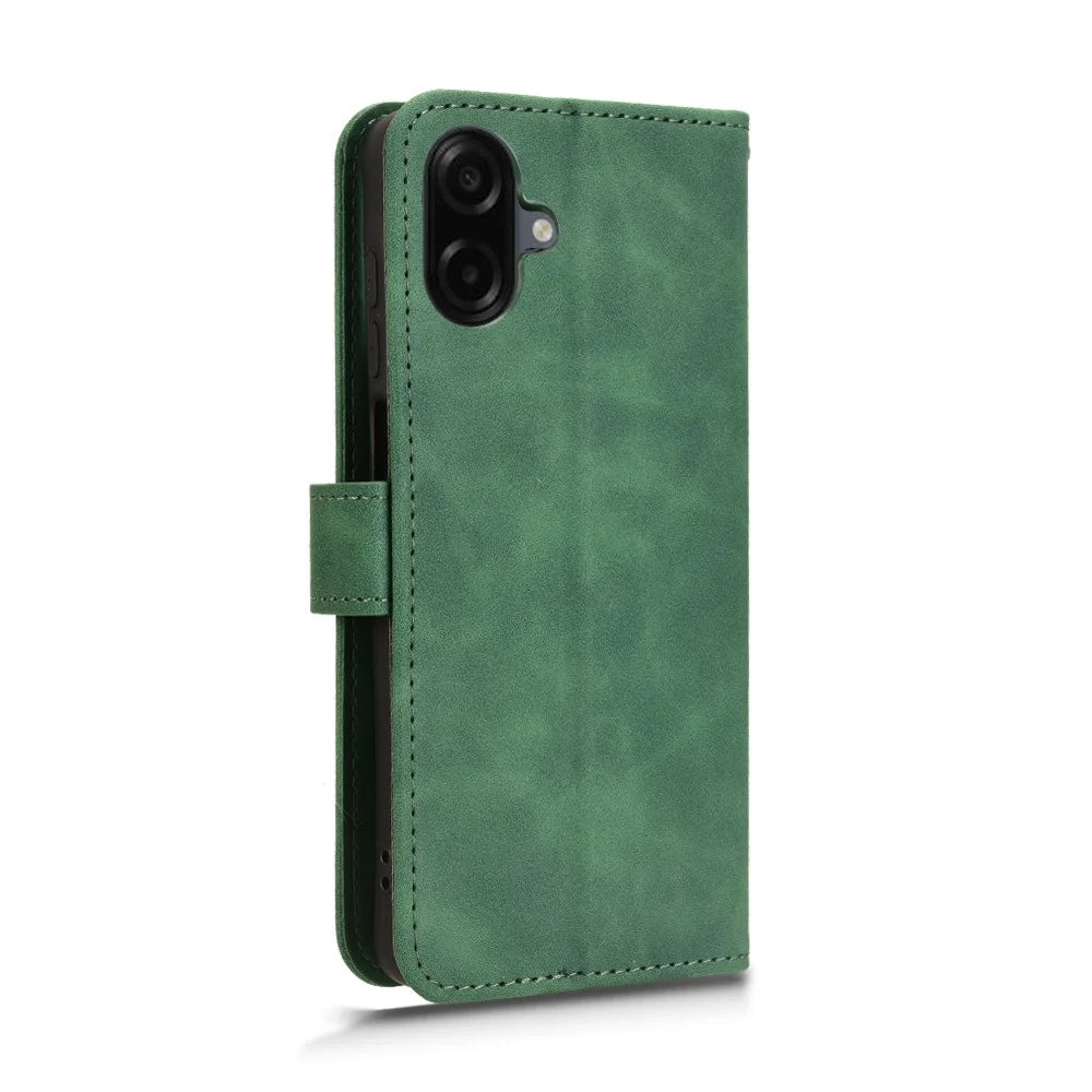 For Samsung Galaxy A08 5G / A08 4G / A07 5G / A07 4G Leather Case Skin Feel Anti Drop Wallet Flip Phone Cover - Green - 5