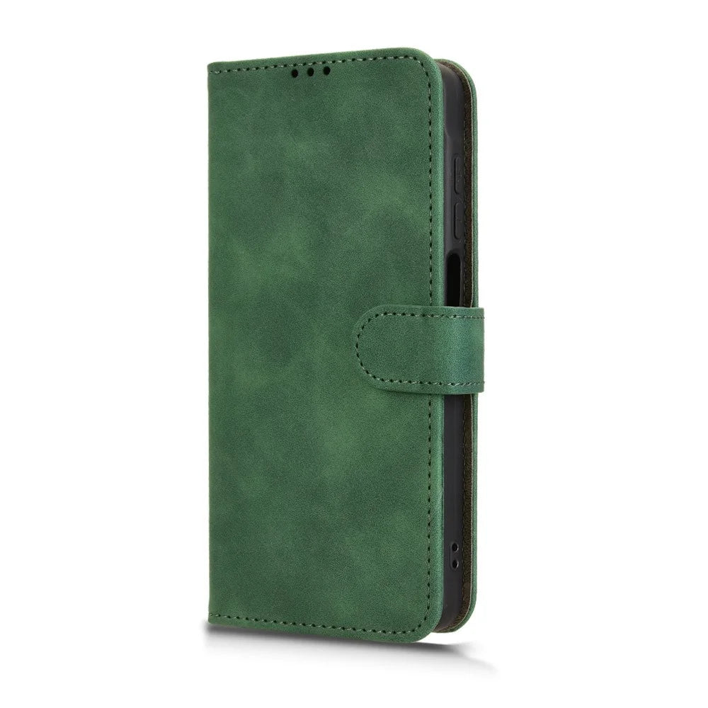 For Samsung Galaxy A08 5G / A08 4G / A07 5G / A07 4G Leather Case Skin Feel Anti Drop Wallet Flip Phone Cover - Green - 6