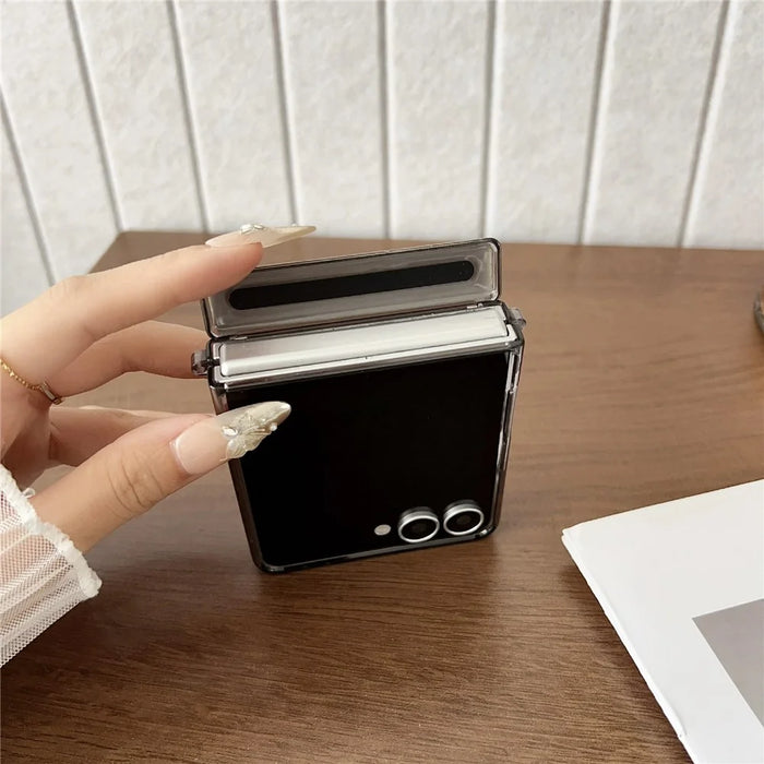 For Samsung Galaxy Z Flip7 5G Phone Magnetic Case Leather + PC Protective Cover - White - 4