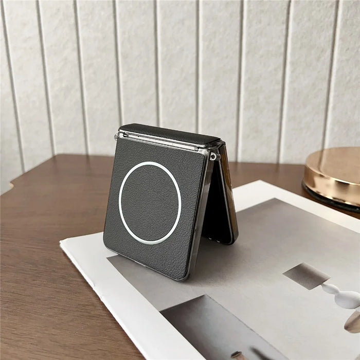 For Samsung Galaxy Z Flip7 5G Phone Magnetic Case Leather + PC Protective Cover - White - 6