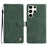For Samsung Galaxy S24 Ultra Leather Case Solid Color Phone Wallet Cover - Green - 1