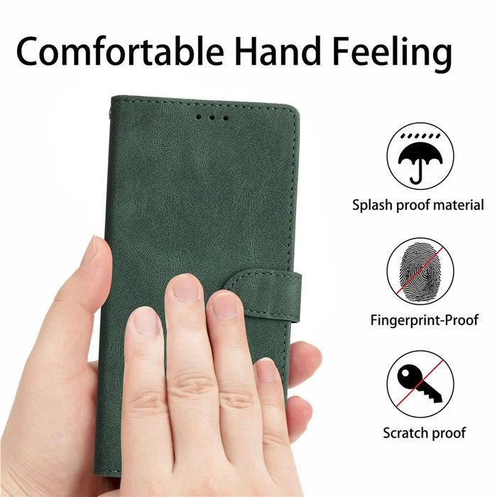 For Samsung Galaxy S24 Ultra Leather Case Solid Color Phone Wallet Cover - Green - 5