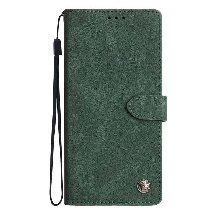 For Samsung Galaxy S24 Ultra Leather Case Solid Color Phone Wallet Cover - Green - 7