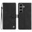 For Samsung Galaxy S24 FE Leather Case Solid Color Phone Wallet Cover - Black - 1