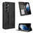 For TECNO Spark 40 Pro+ 4G Leather Case Wallet Stand Retro Texture Phone Cover - Black - 1