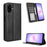 For Samsung Galaxy A08 5G / A08 4G / A07 4G Leather Case Wallet Stand Retro Texture Phone Cover - Black - 1