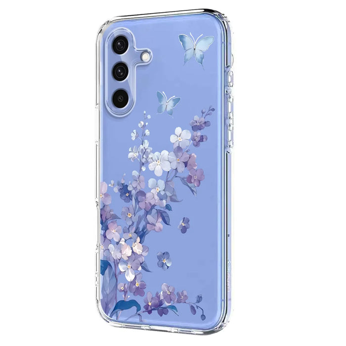 For Samsung Galaxy S25 FE Case Butterfly Floral Pattern Printing TPU Phone Back Cover - Violets - 2