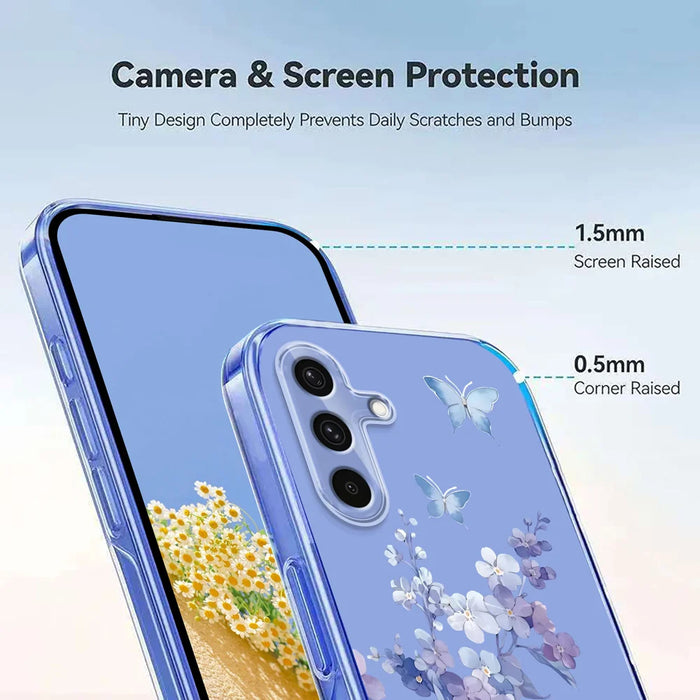 For Samsung Galaxy S25 FE Case Butterfly Floral Pattern Printing TPU Phone Back Cover - Violets - 4
