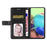 Anti-fall Flip Wallet Cover For Samsung Galaxy A04e 4G PU Leather Imprinted Y-Shaped Lines Phone Case Foldable Stand with Strap - Black - 2