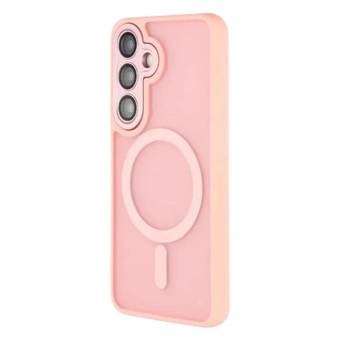 WANLONFENG For Samsung Galaxy S25 FE Back Cover Magnetic Case  QB1 Series PC TPU Shockproof Phone Case - Pink - 3