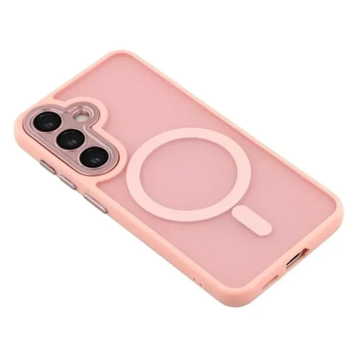 WANLONFENG For Samsung Galaxy S25 FE Back Cover Magnetic Case  QB1 Series PC TPU Shockproof Phone Case - Pink - 4