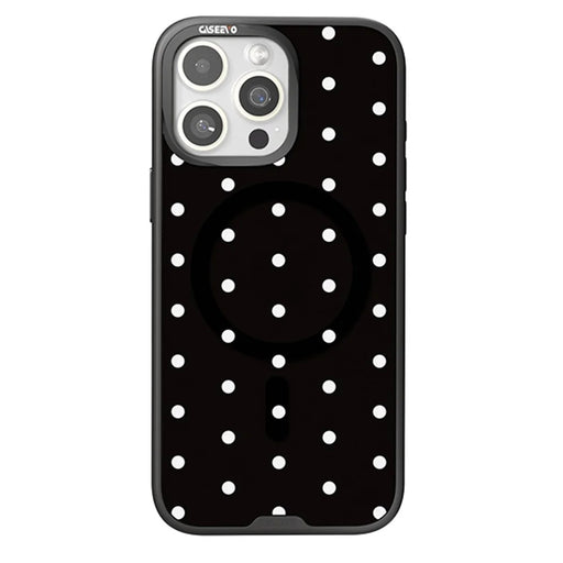 CASEEVO For iPhone 16 Pro Max Case Compatible with MagSafe TPU Acrylic Cover with Interchangeable Dots Backplate - Black - 1