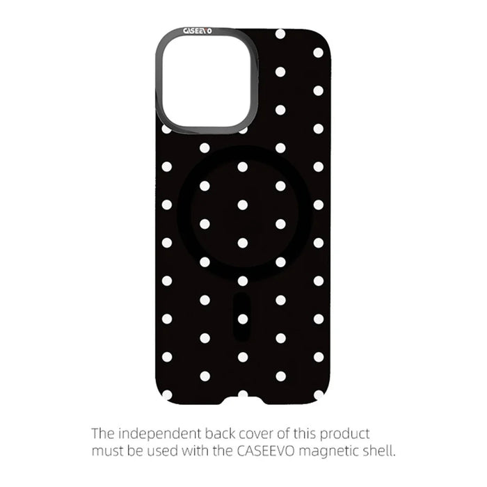 CASEEVO For iPhone 16 Pro Max Case Compatible with MagSafe TPU Acrylic Cover with Interchangeable Dots Backplate - Black - 3