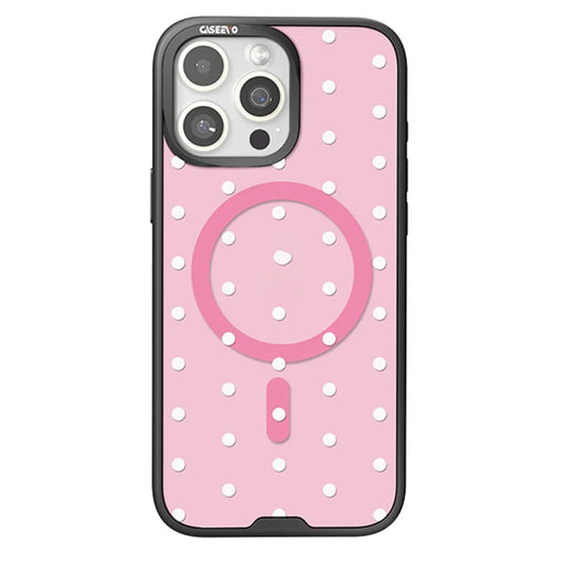 CASEEVO For iPhone 16 Pro Case Compatible with MagSafe TPU Acrylic Cover with Interchangeable Dots Backplate - Pink - 1